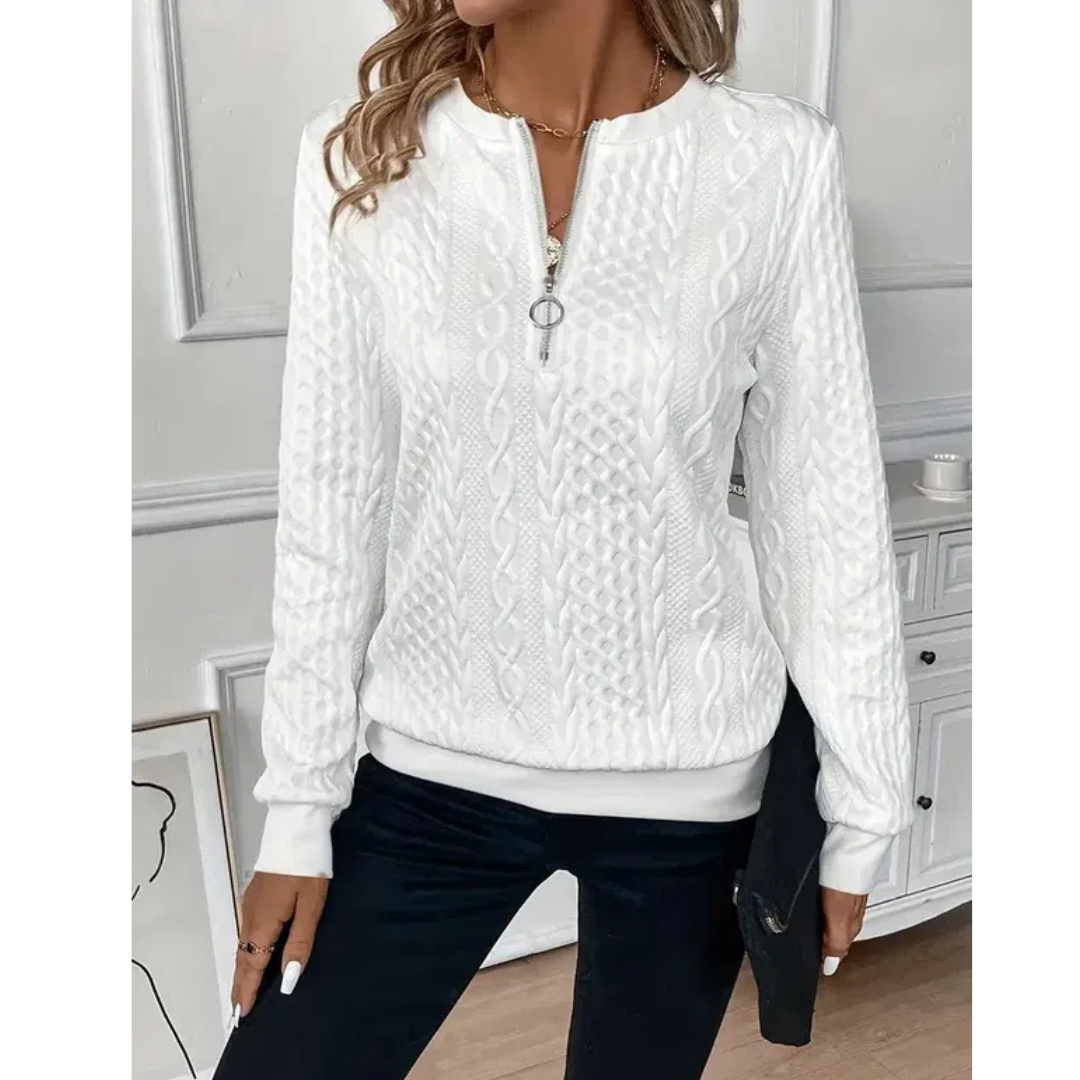 Alice | Damen Strick Pullover mit Reißverschluss