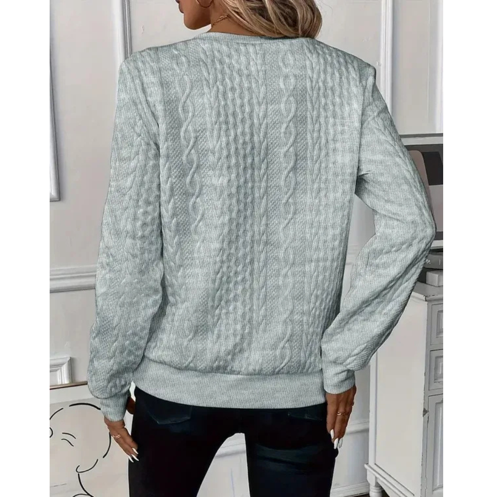 Alice | Damen Strick Pullover mit Reißverschluss