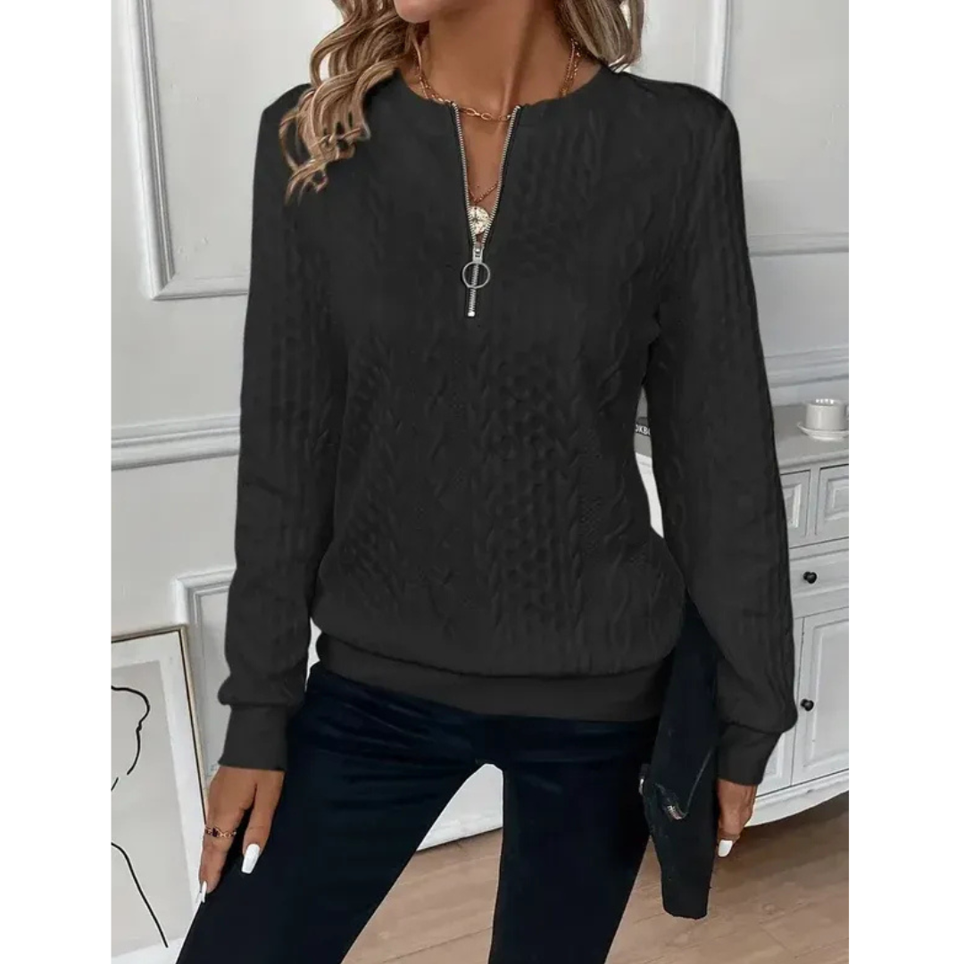 Alice | Damen Strick Pullover mit Reißverschluss