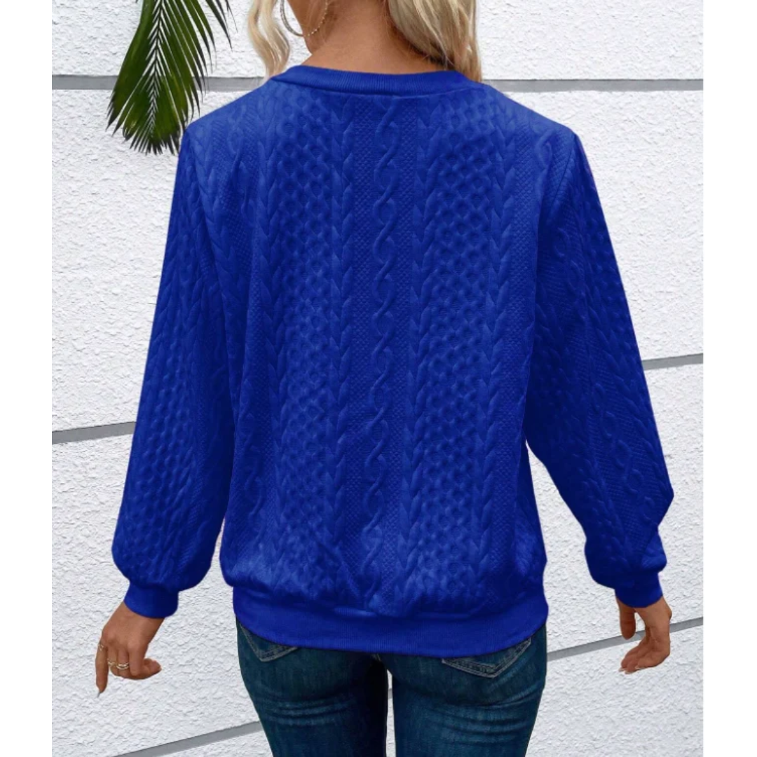 Alice | Damen Strick Pullover mit Reißverschluss