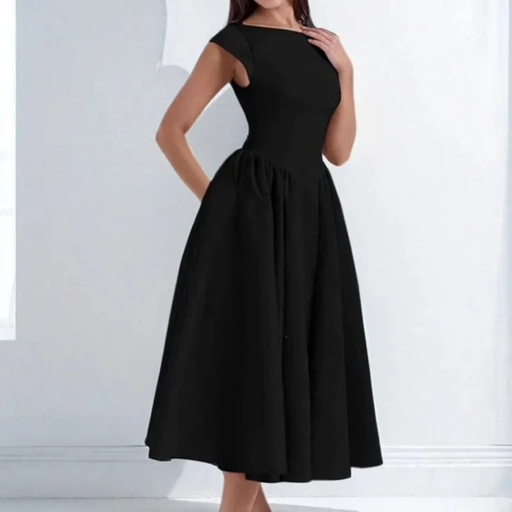 Alina | Damen Elegant Boho Midikleid