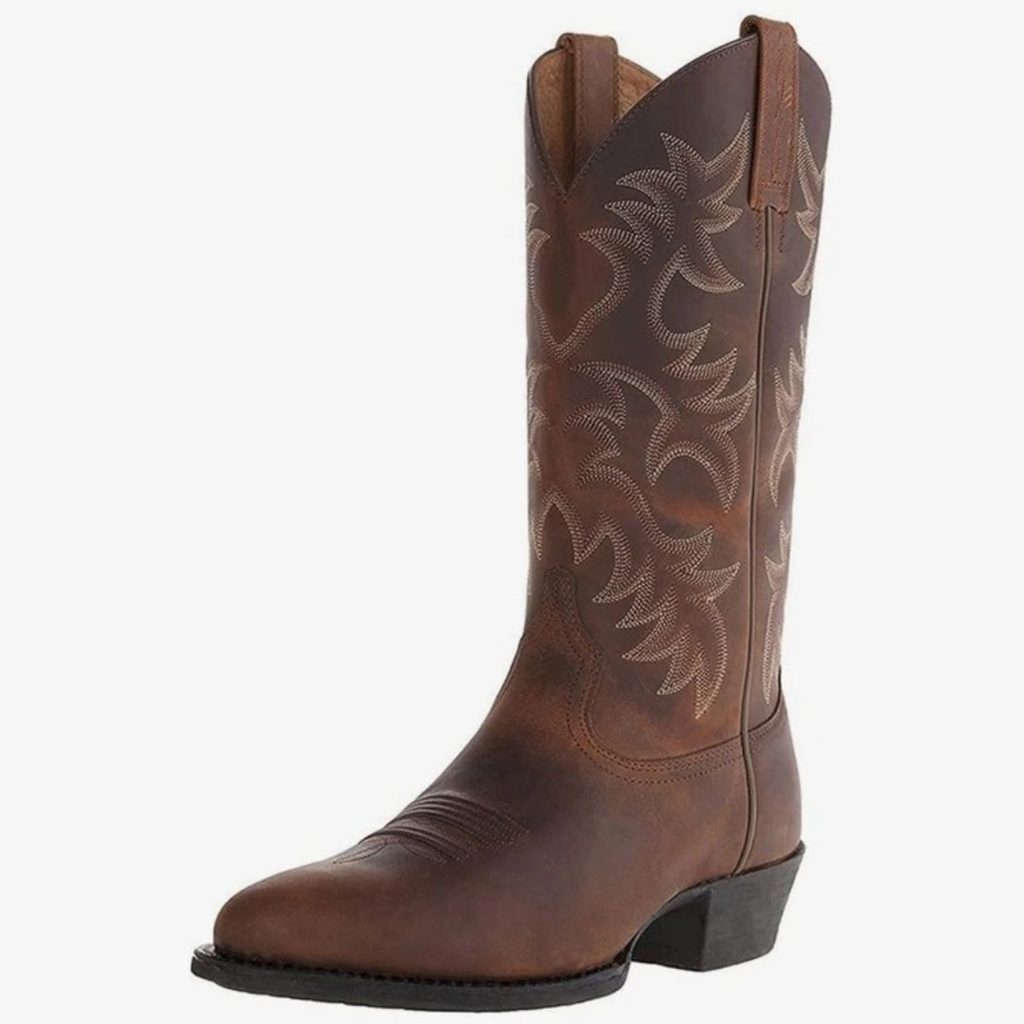 Allegra | Damen Orthopädische Cowboy Stiefel im klassischen Western Stil mit Stickerei