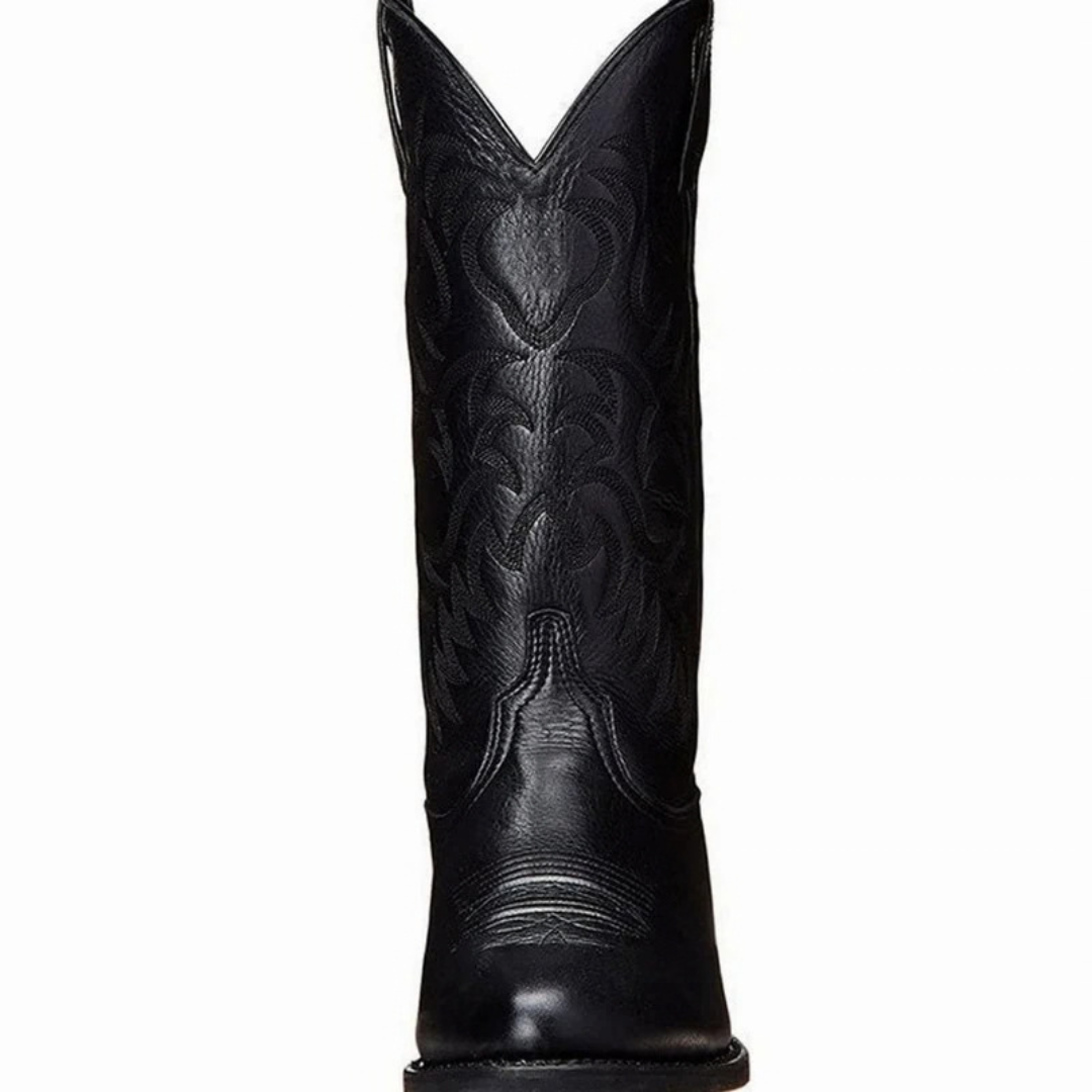 Allegra | Damen Orthopädische Cowboy Stiefel im klassischen Western Stil mit Stickerei