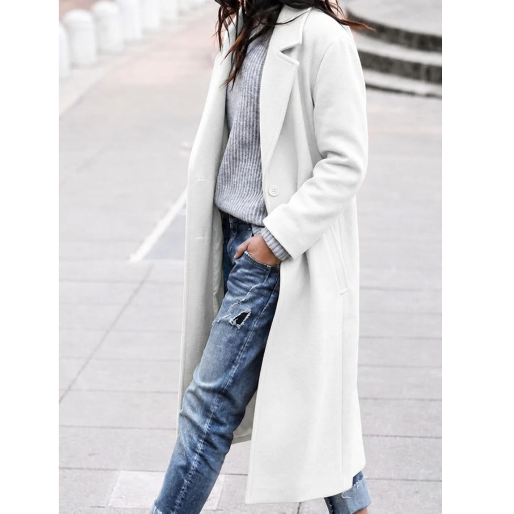 Alma | Damen Klassische Trench Coat mit Knopfleiste