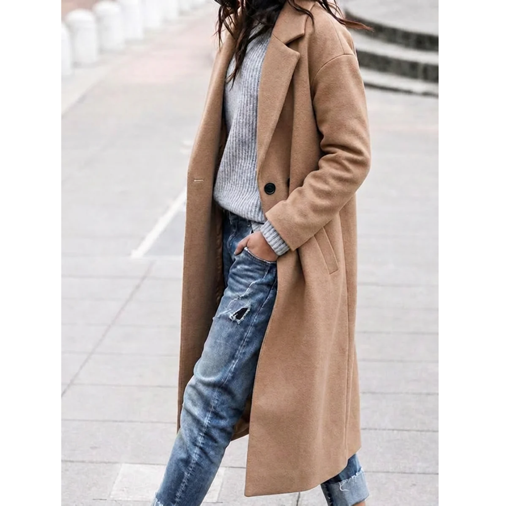 Alma | Damen Klassische Trench Coat mit Knopfleiste