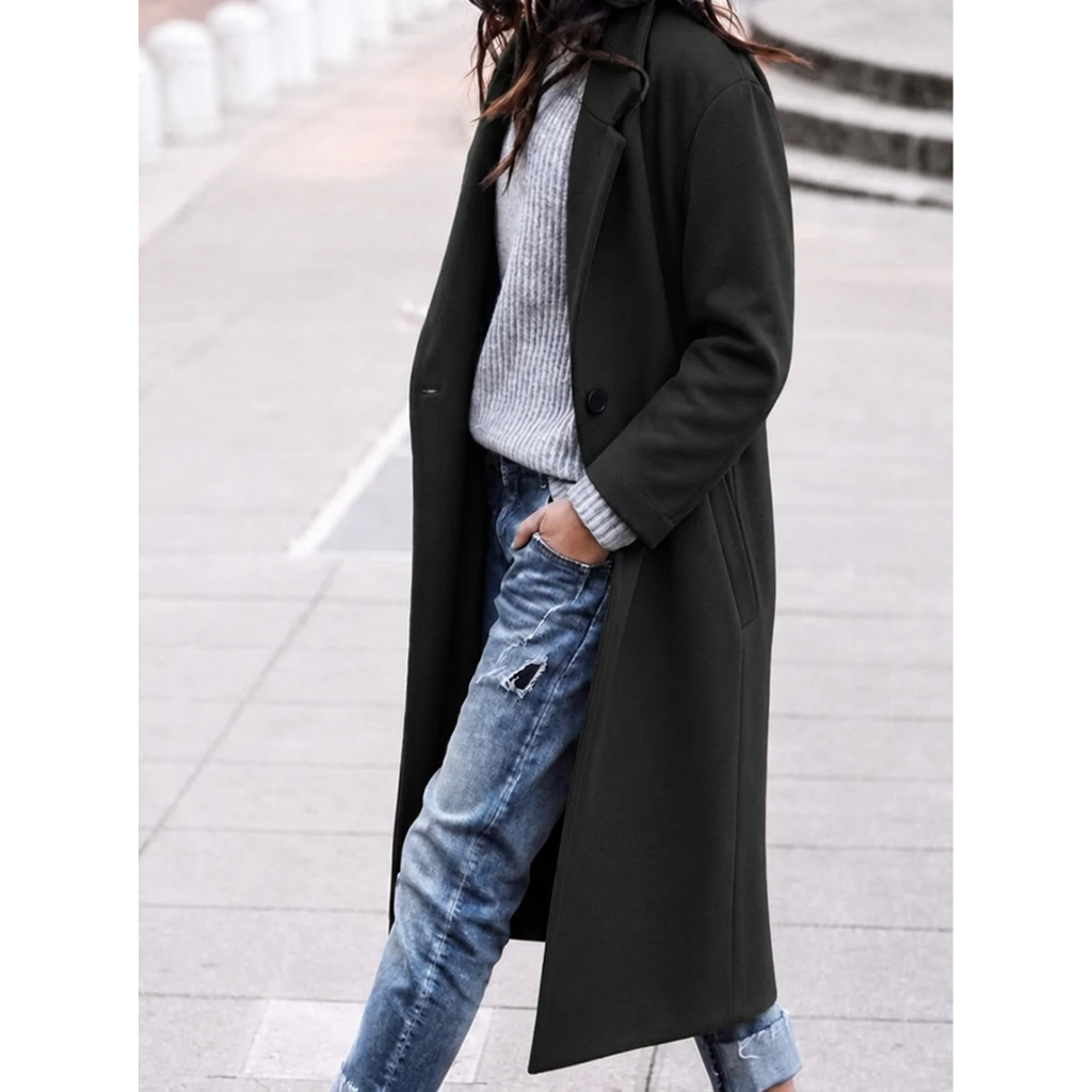 Alma | Damen Klassische Trench Coat mit Knopfleiste