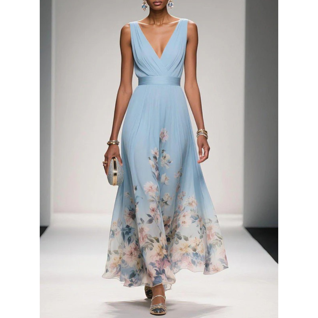 Alva | Damen Maxi Kleid Für Hochzeitsgast Mit Blumenmuster