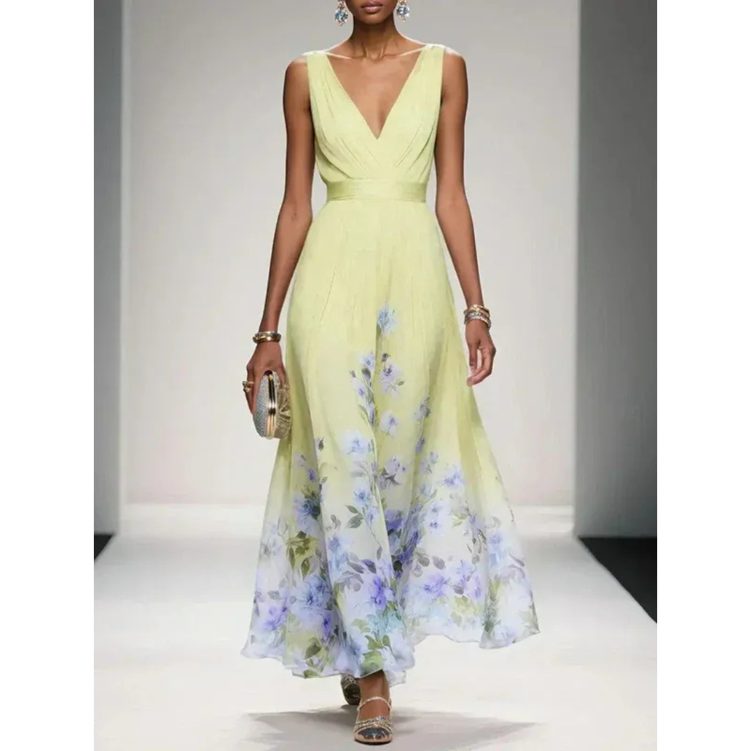 Alva | Damen Maxi Kleid Für Hochzeitsgast Mit Blumenmuster