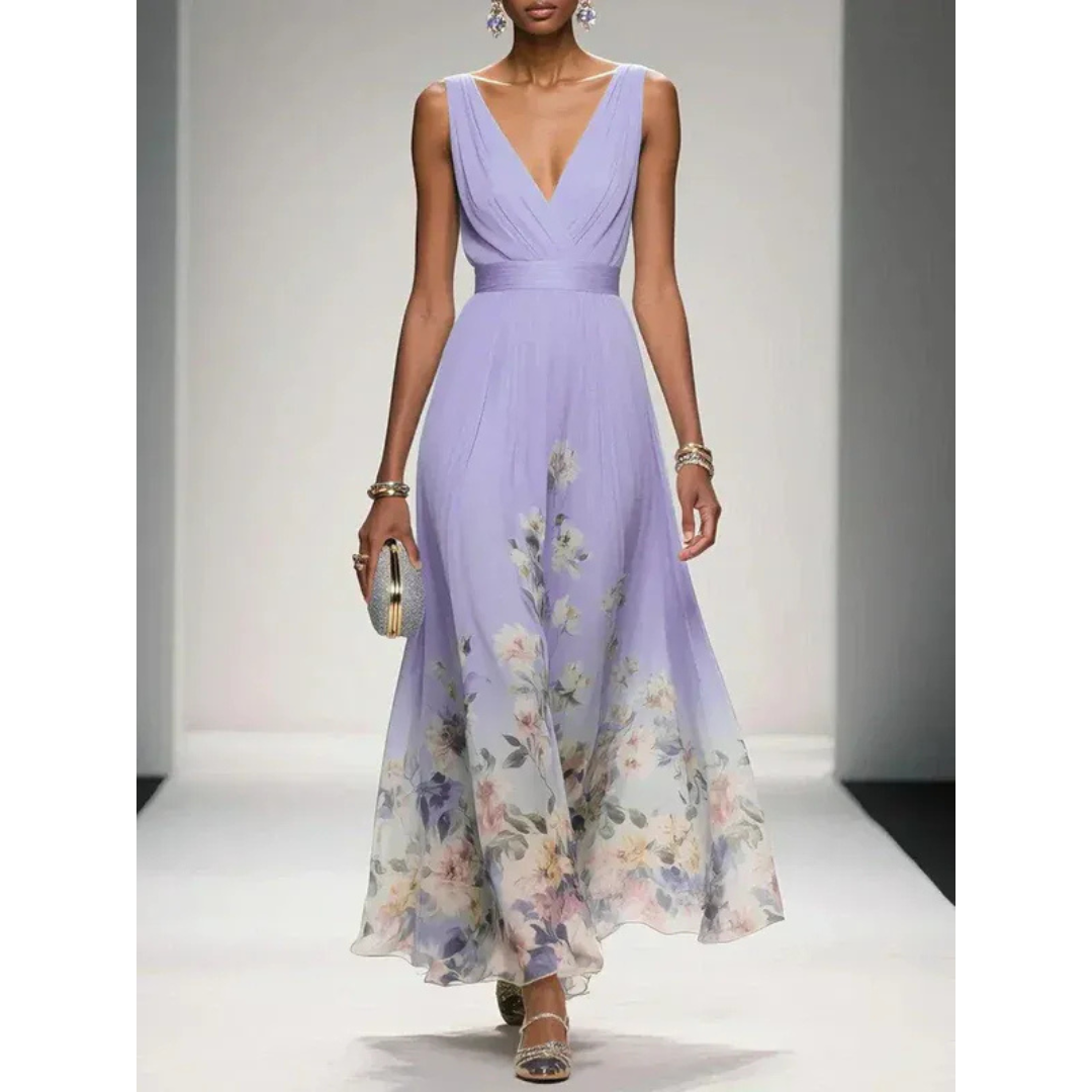 Alva | Damen Maxi Kleid Für Hochzeitsgast Mit Blumenmuster
