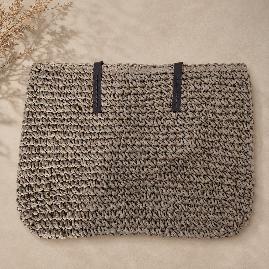 Alva | Damen Stilvolle Boho Stroh Tote Bag