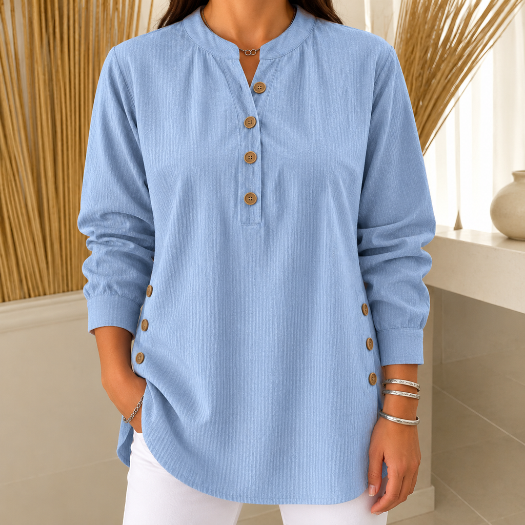 Amalia | Damen Henley Tunika Mit Seiten knöpfen