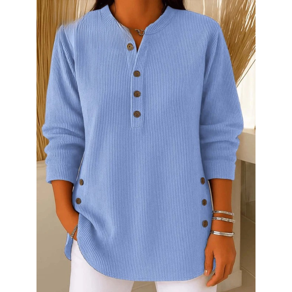 Amalia | Damen Henley Tunika Mit Seiten knöpfen