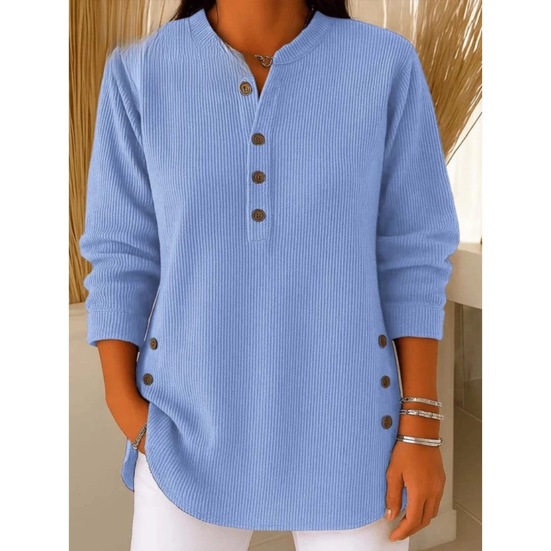 Amalia | Damen Henley Tunika Mit Seiten knöpfen