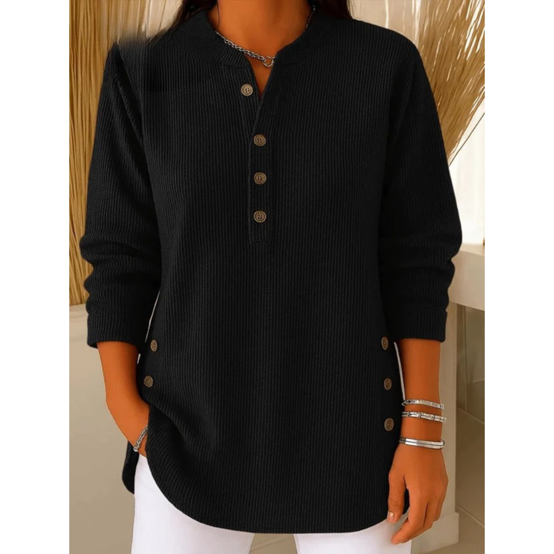 Amalia | Damen Henley Tunika Mit Seiten knöpfen