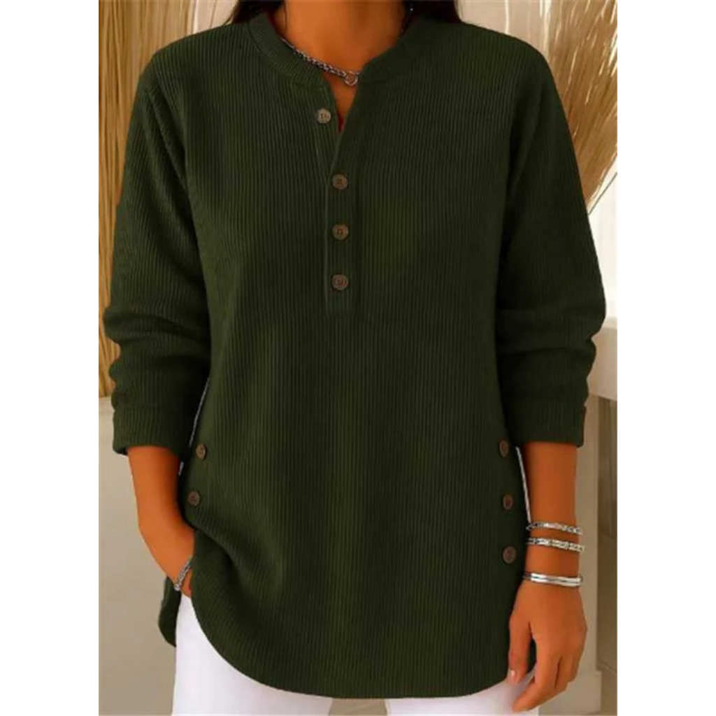 Amalia | Damen Henley Tunika Mit Seiten knöpfen