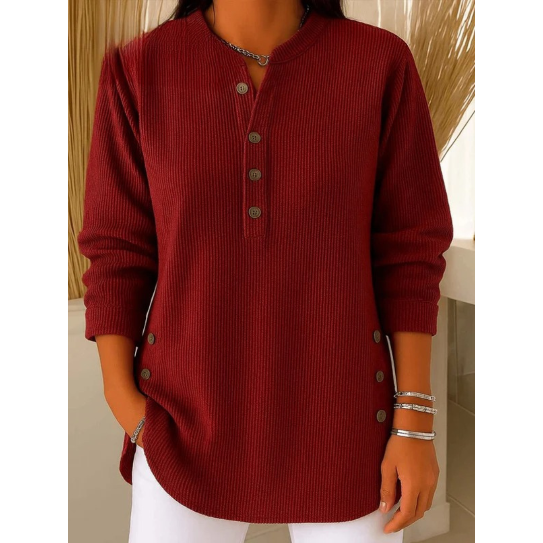 Amalia | Damen Henley Tunika Mit Seiten knöpfen