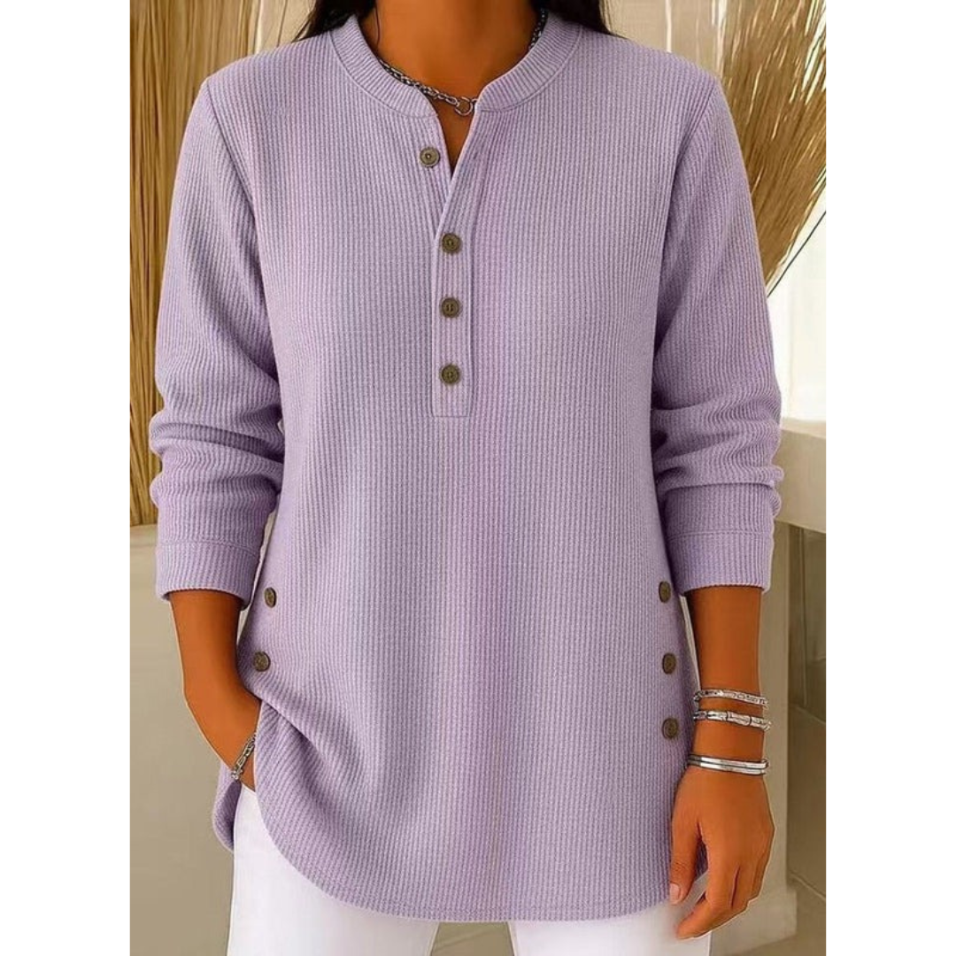 Amalia | Damen Henley Tunika Mit Seiten knöpfen
