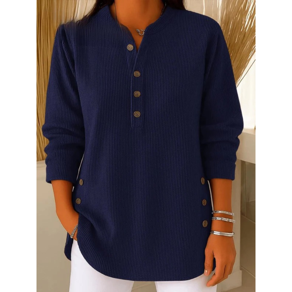 Amalia | Damen Henley Tunika Mit Seiten knöpfen