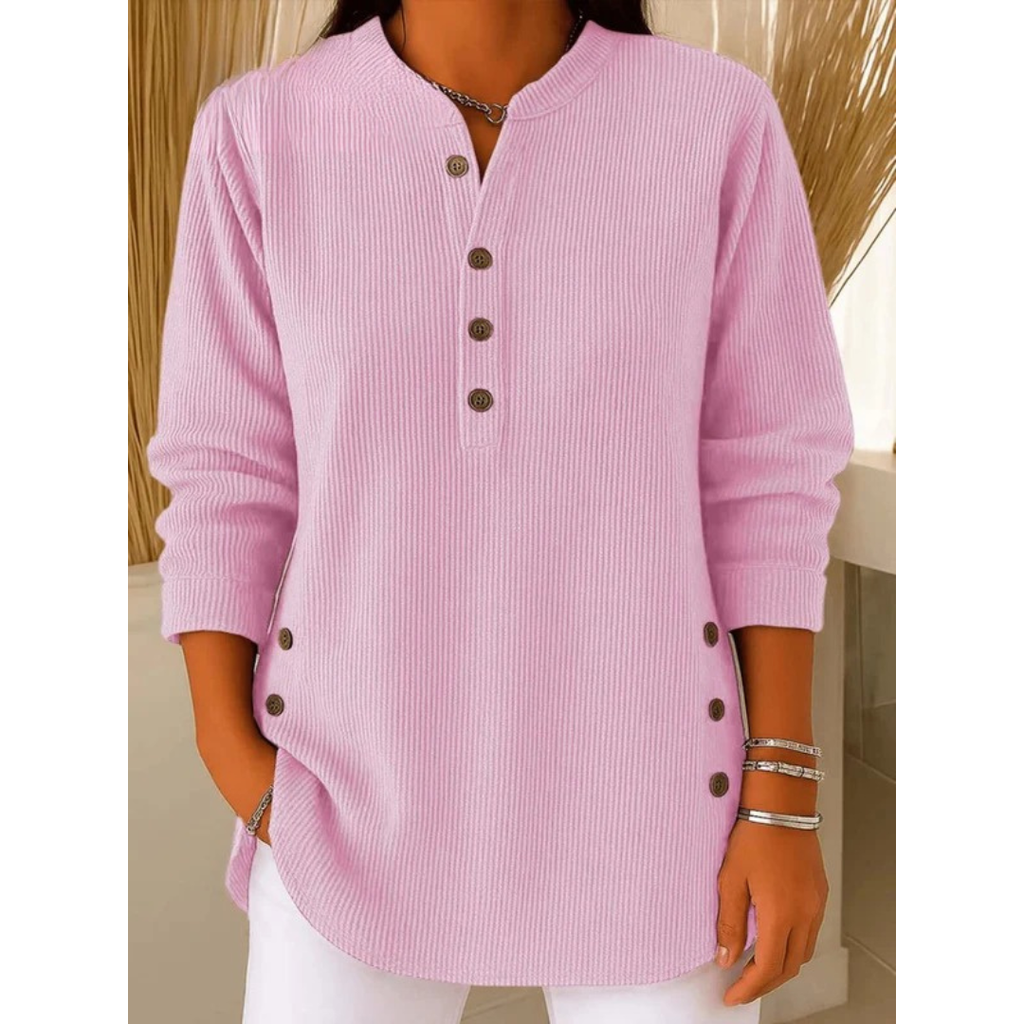 Amalia | Damen Henley Tunika Mit Seiten knöpfen