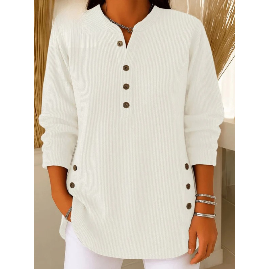 Amalia | Damen Henley Tunika Mit Seiten knöpfen