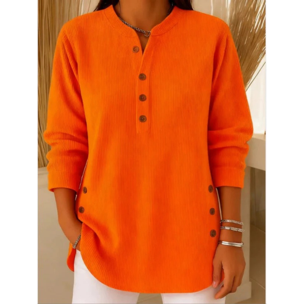 Amalia | Damen Henley Tunika Mit Seiten knöpfen