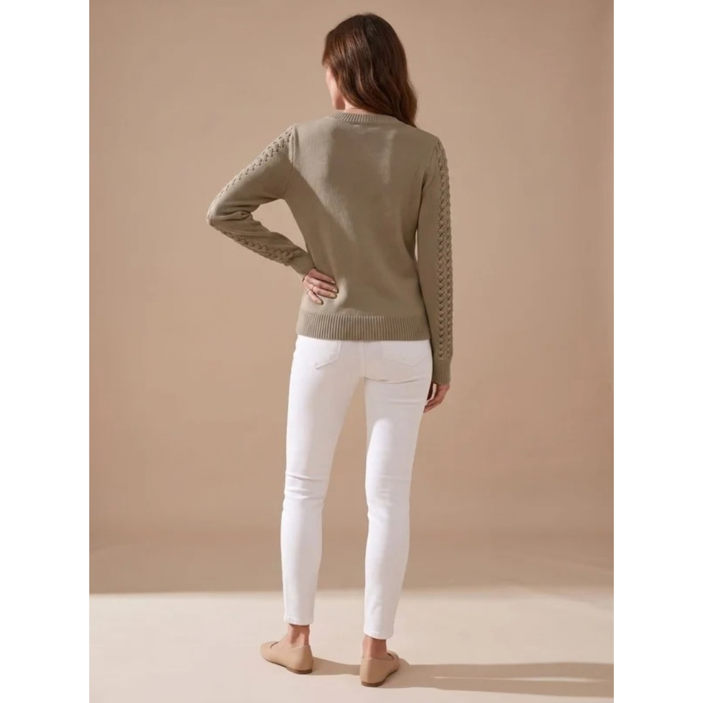 Amalie | Damen Pullover mit Strickmuster und Langarm