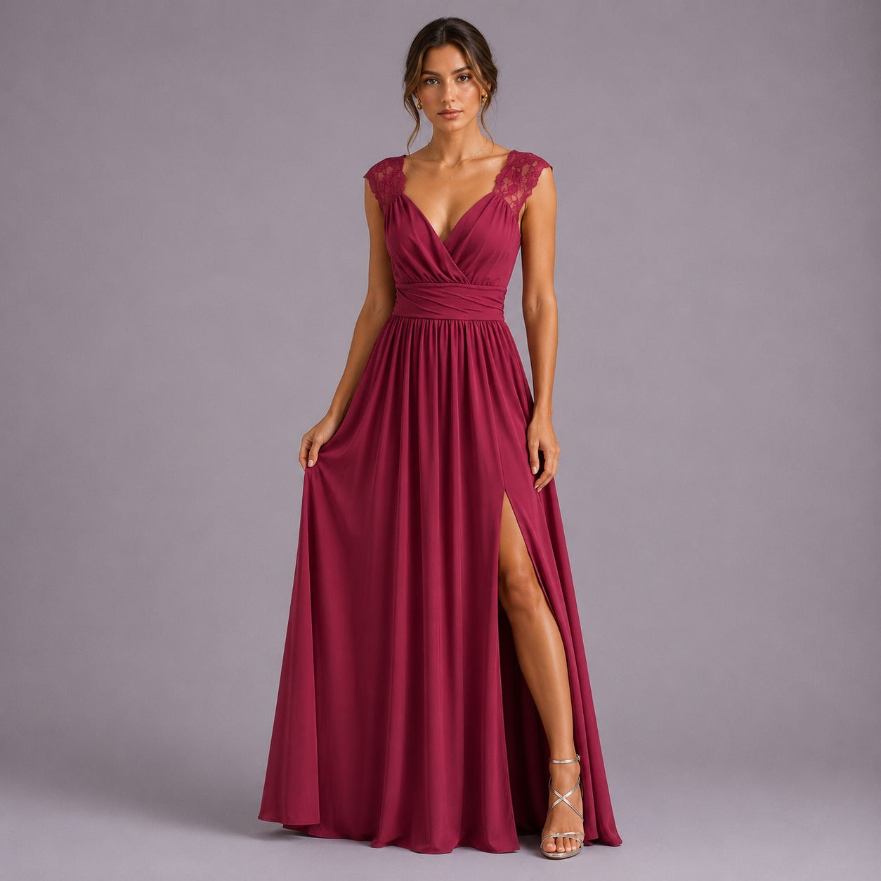 Amelie | Damen Maxi Kleid für Hochzeitsgäste im Herbst
