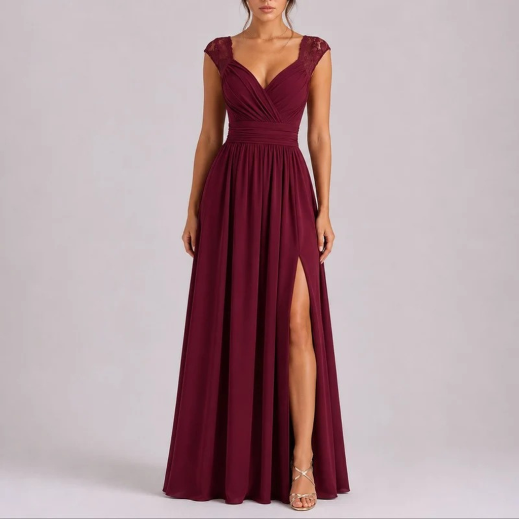 Amelie | Damen Maxi Kleid für Hochzeitsgäste im Herbst