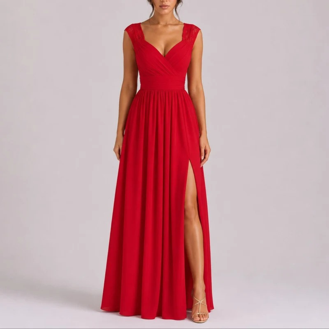 Amelie | Damen Maxi Kleid für Hochzeitsgäste im Herbst