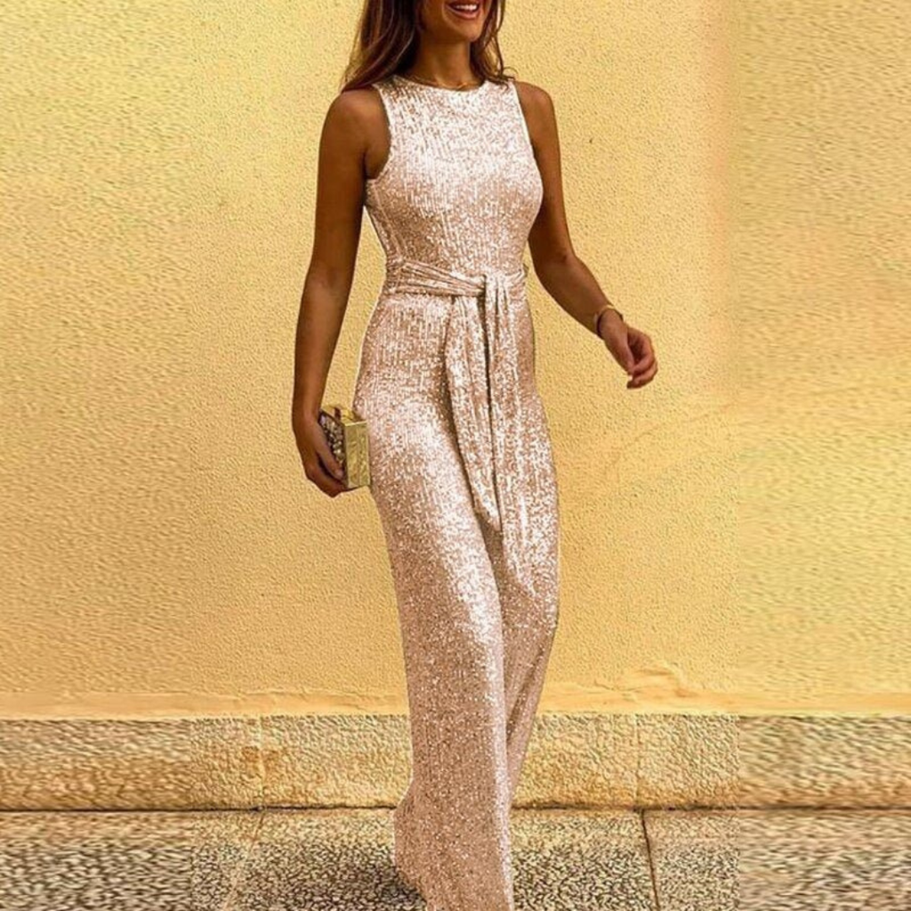 Amira | Damen Jumpsuit mit Glitzer Design