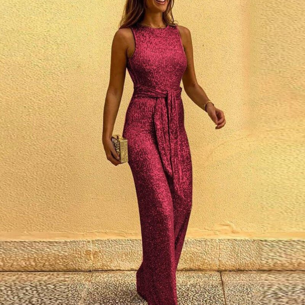 Amira | Damen Jumpsuit mit Glitzer Design