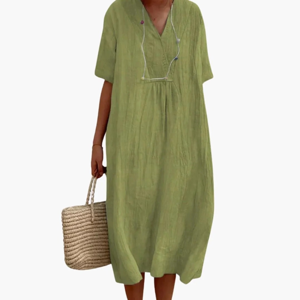 Ana | Damen Freizeit Blumen Midikleid