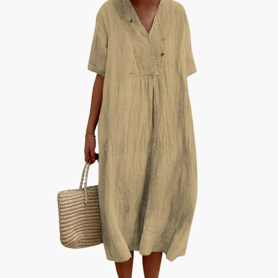 Ana | Damen Freizeit Blumen Midikleid