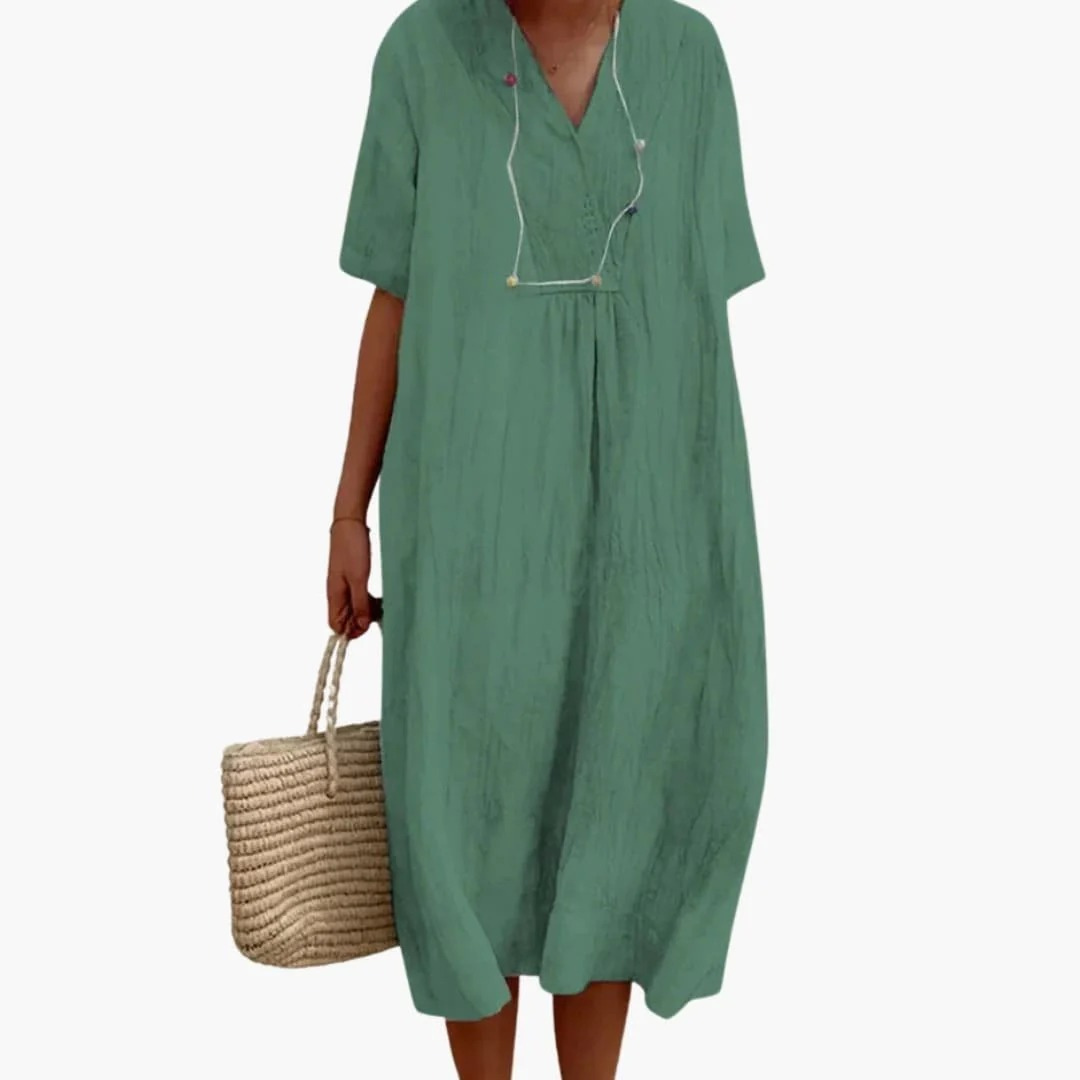Ana | Damen Freizeit Blumen Midikleid