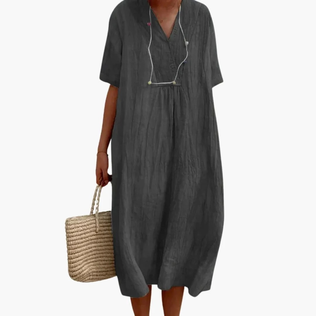 Ana | Damen Freizeit Blumen Midikleid