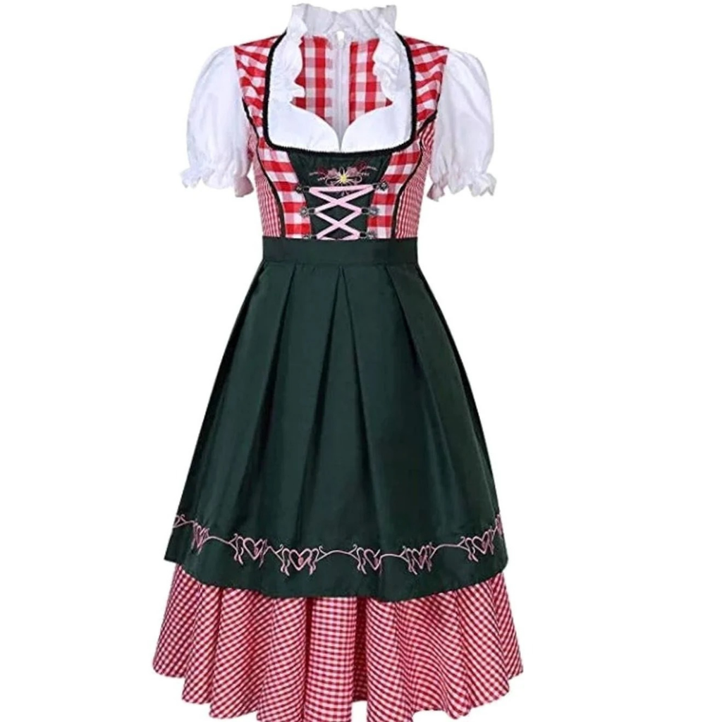 Anastasia | Damen Oktoberfest Trachtenkleid Mit Besonderem Schulter Stil Und Rock Verzierung