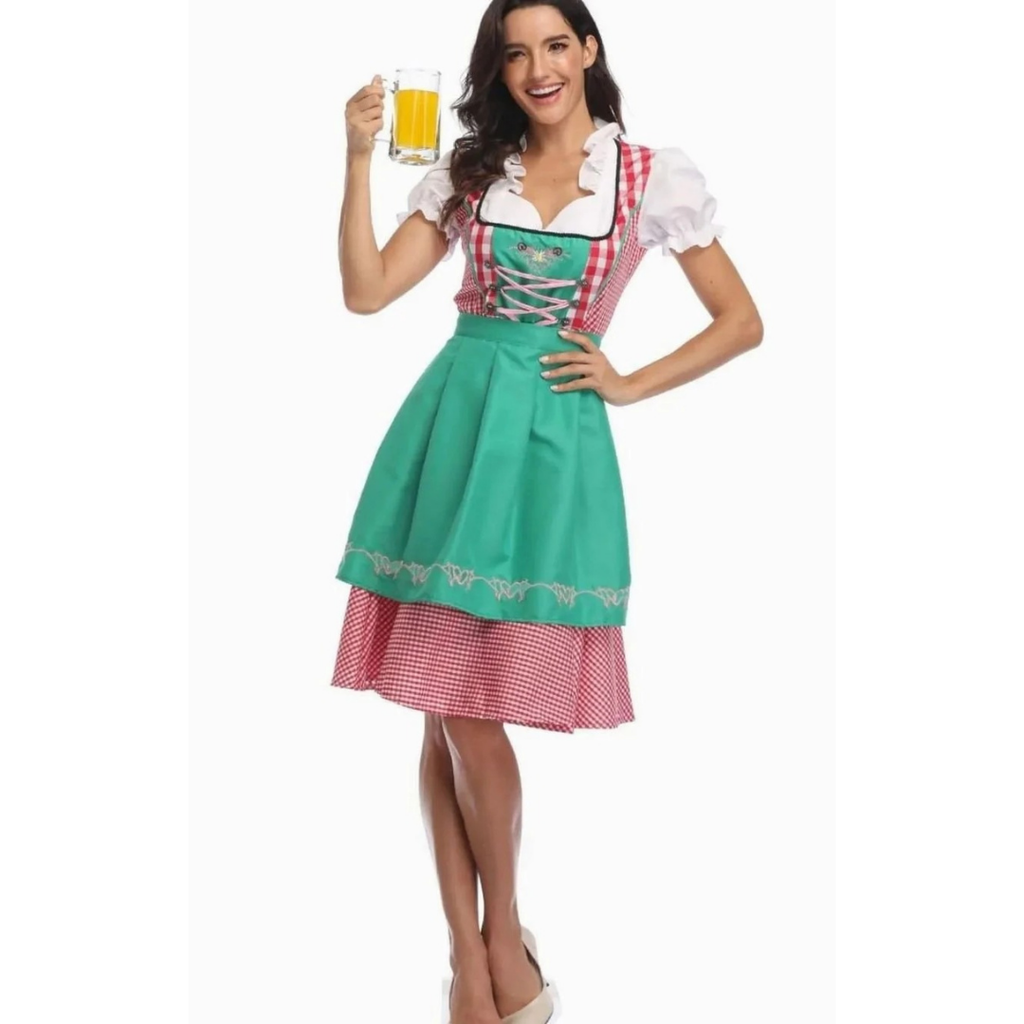 Anastasia | Damen Oktoberfest Trachtenkleid Mit Besonderem Schulter Stil Und Rock Verzierung