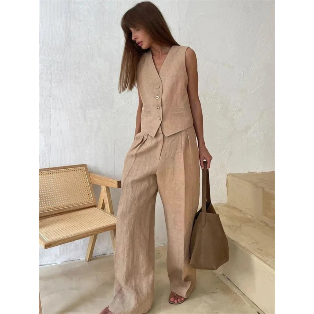 Angelika | Damen Elegante Sommer Zweiteiler Set