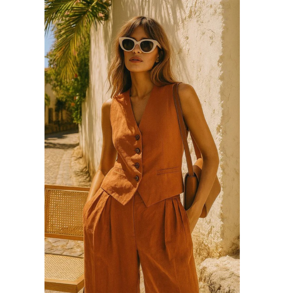 Angelika | Damen Elegante Sommer Zweiteiler Set