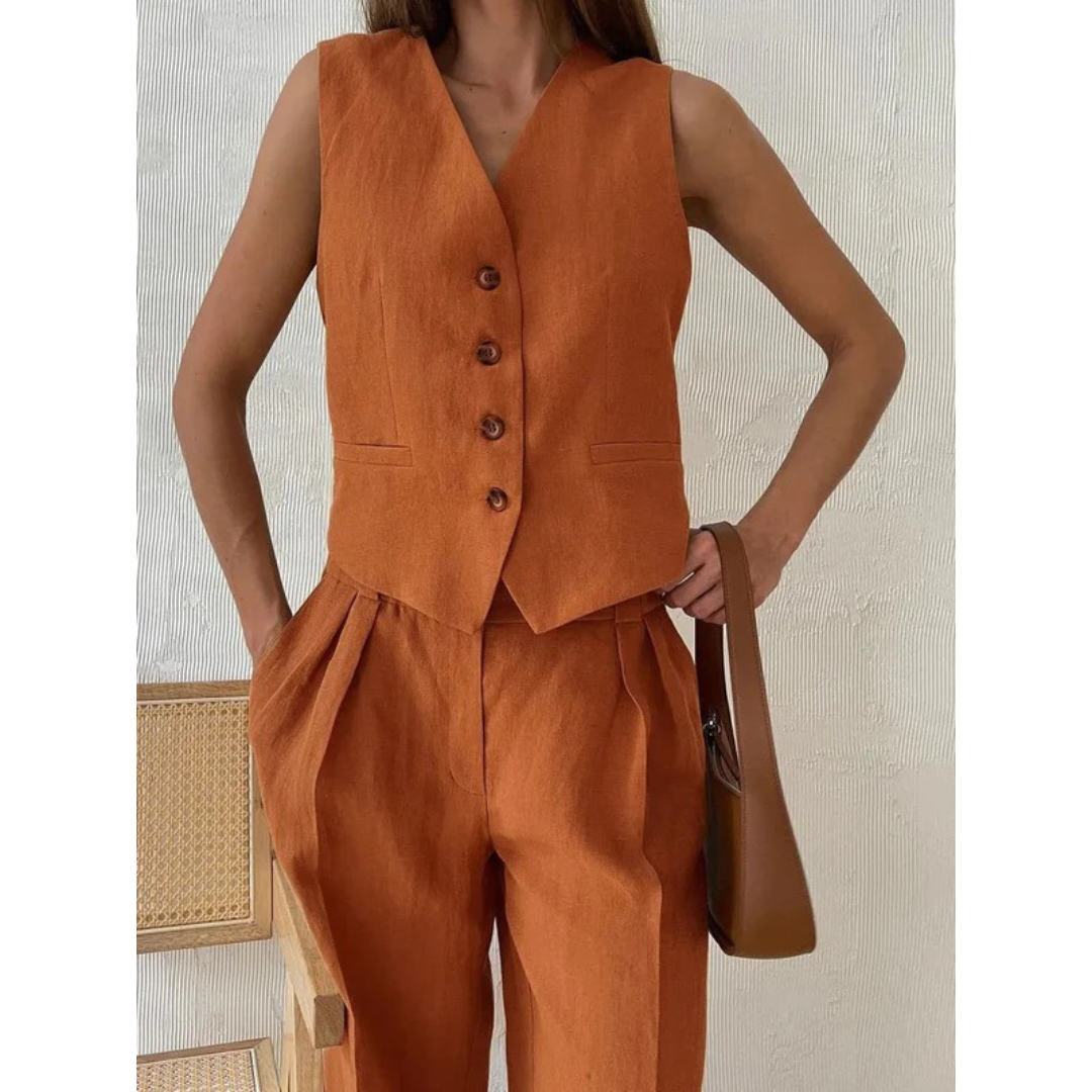 Angelika | Damen Elegante Sommer Zweiteiler Set