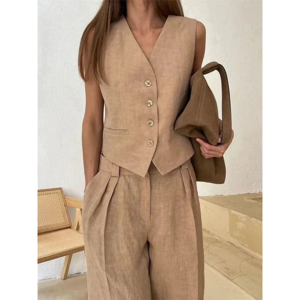 Angelika | Damen Elegante Sommer Zweiteiler Set