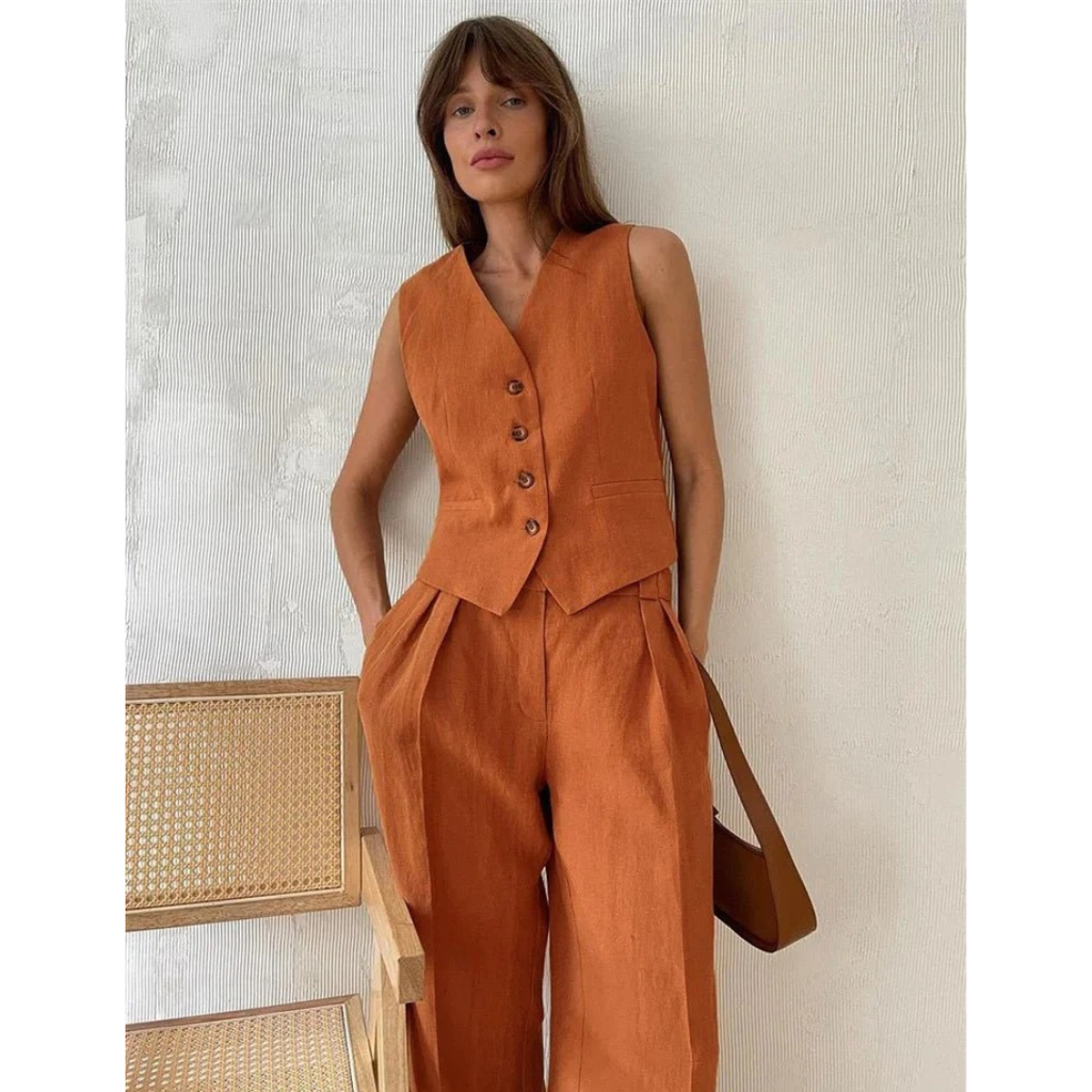 Angelika | Damen Elegante Sommer Zweiteiler Set