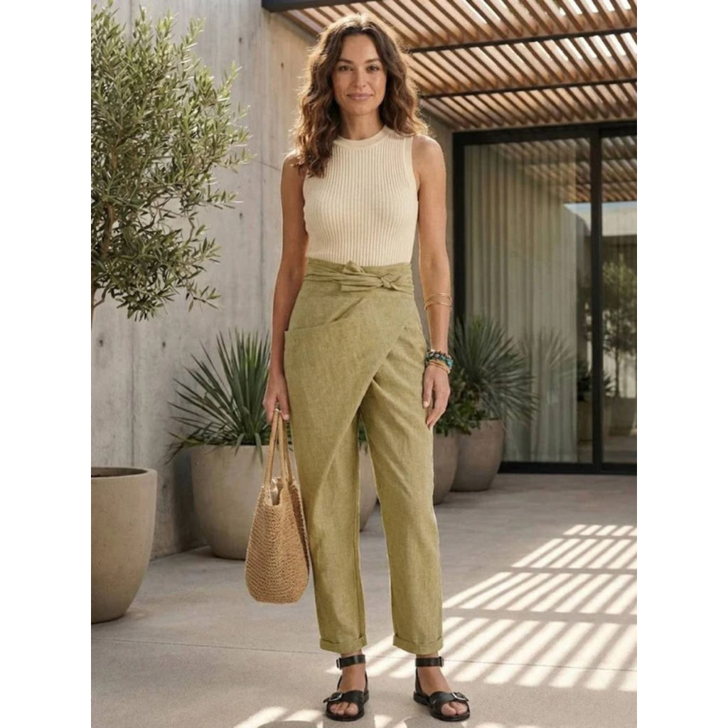 Angelika | Damen Freizeit High Waist Hose