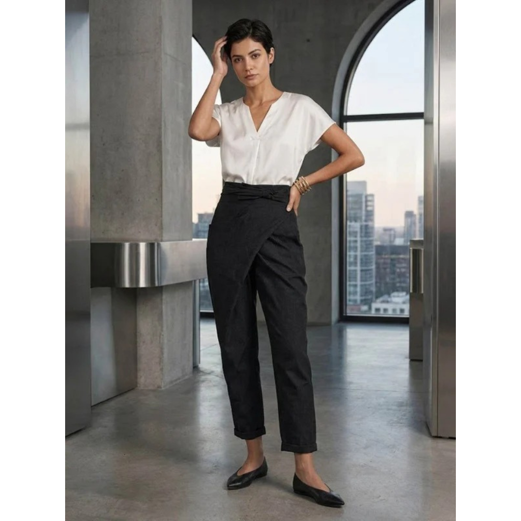 Angelika | Damen Freizeit High Waist Hose