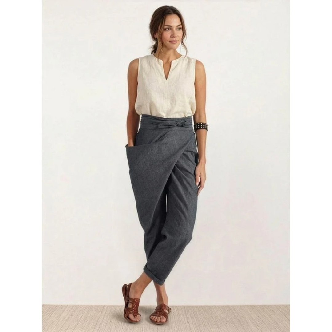 Angelika | Damen Freizeit High Waist Hose