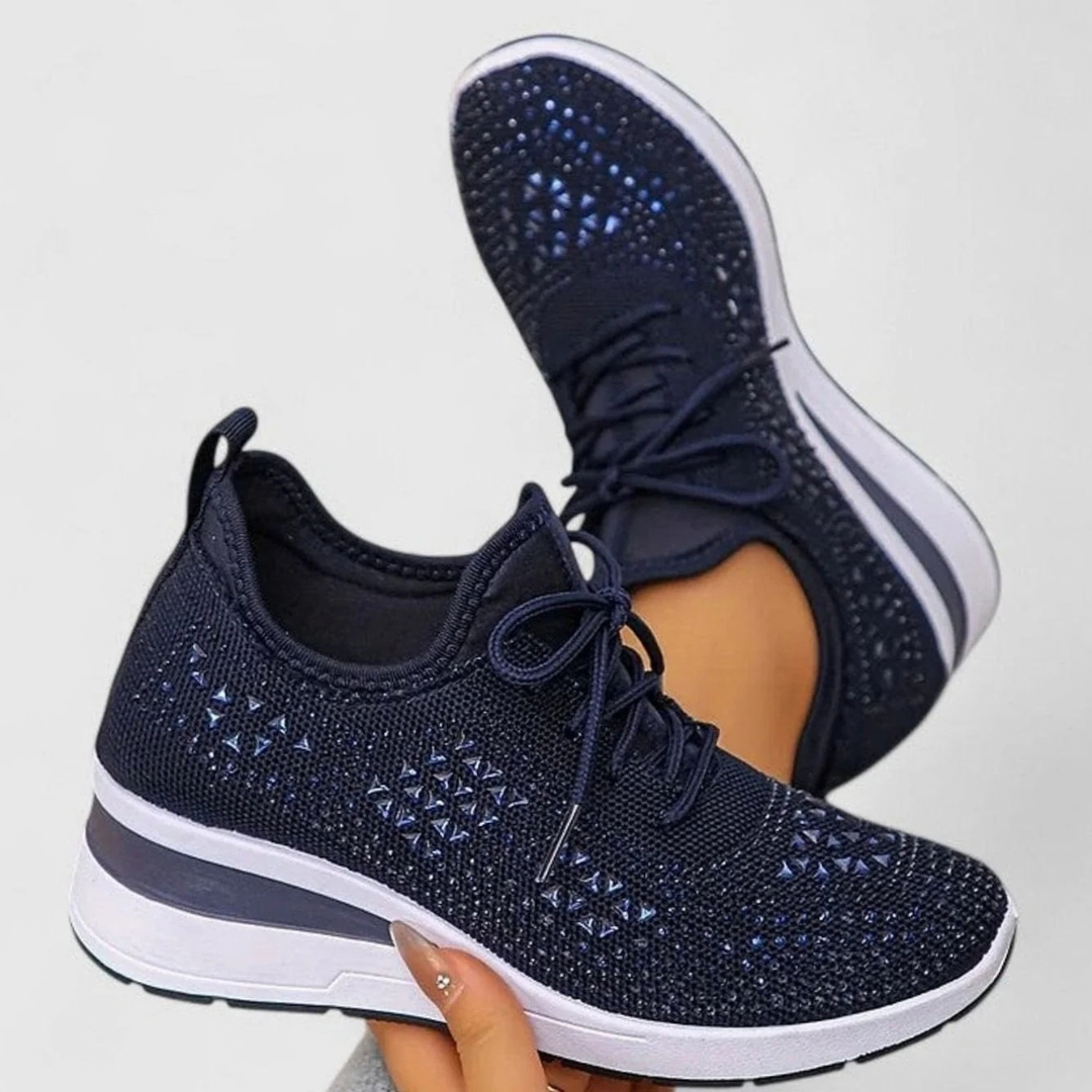 Angelika | Damen Orthopädische Sneaker mit Keilabsatz und Strass