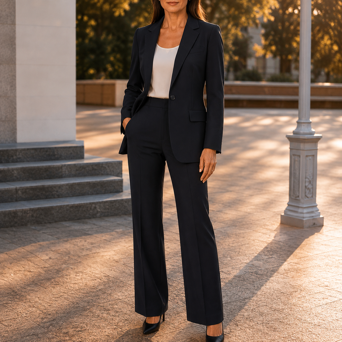 Anita | Damen Blazer Hosenanzug Set