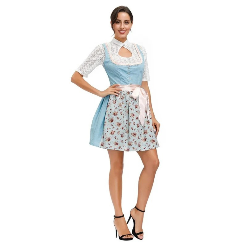 Anja | Damen Oktoberfest Dirndl mit Blumenmuster