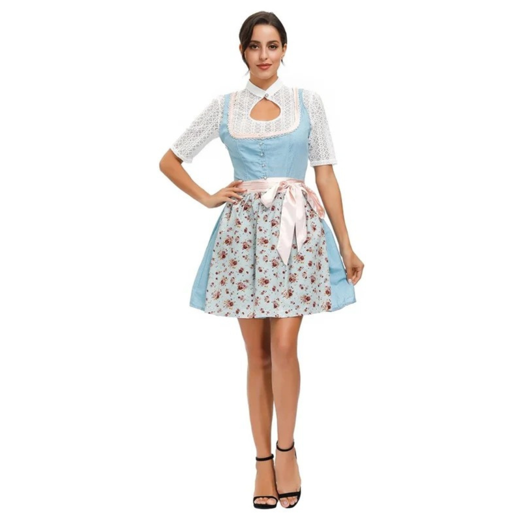 Anja | Damen Oktoberfest Dirndl mit Blumenmuster