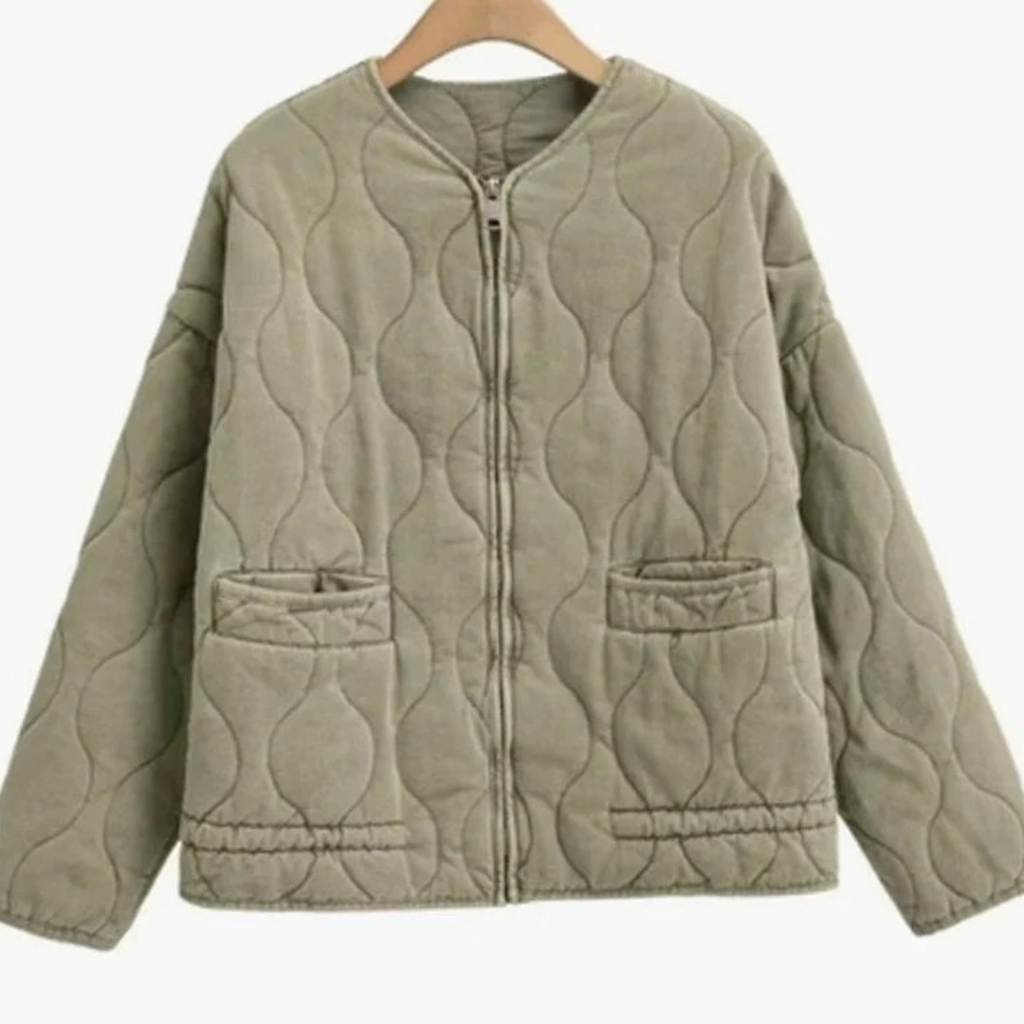 Annabel | Damen Steppjacke mit Stehkragen, Reißverschluss und Taschen